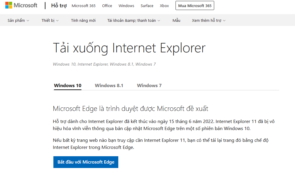 Internet Explorer chính thức bị "khai tử" 4 Thong bao cua Microsoft